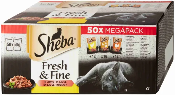 SHEBA Kapsička pre mačky Fresh&Fine Hydina