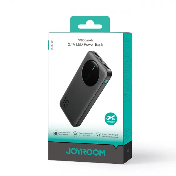 Joyroom JR-PBF12 Power Bank 10000mAh 2x USB/ USB-C 12W, čierny