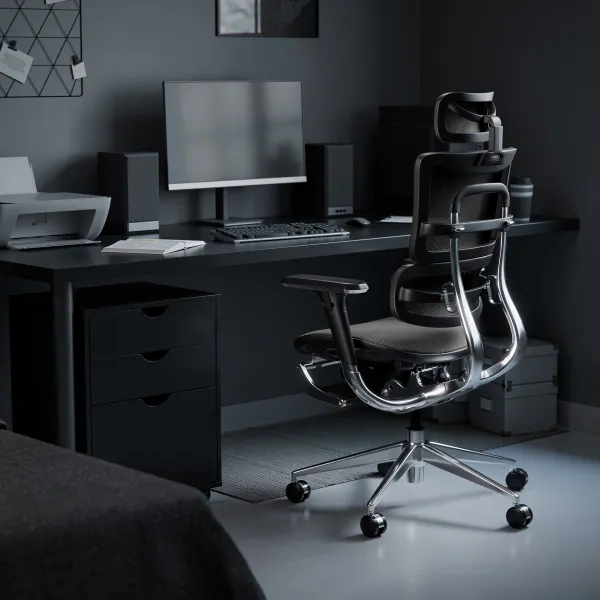 Kancelárska ergonomická stolička Diablo V-Master, čierno-šedá