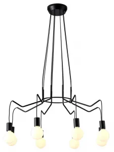 Závesná stropná lampa, matná čierna, 8x40W, Basso