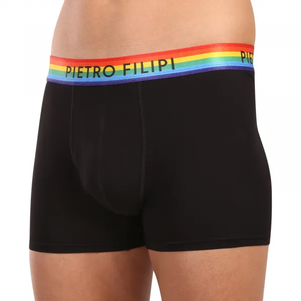 2PACK pánske boxerky Pietro Filipi čierné rainbow (2PBG1) M, trenky