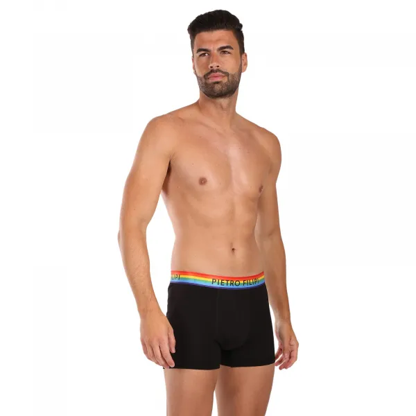 2PACK pánske boxerky Pietro Filipi čierné rainbow (2PBG1) M, trenky