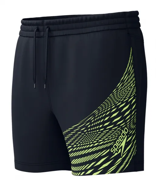 Speedo medley logo 16 watershort black/hyper yellow s - uk32