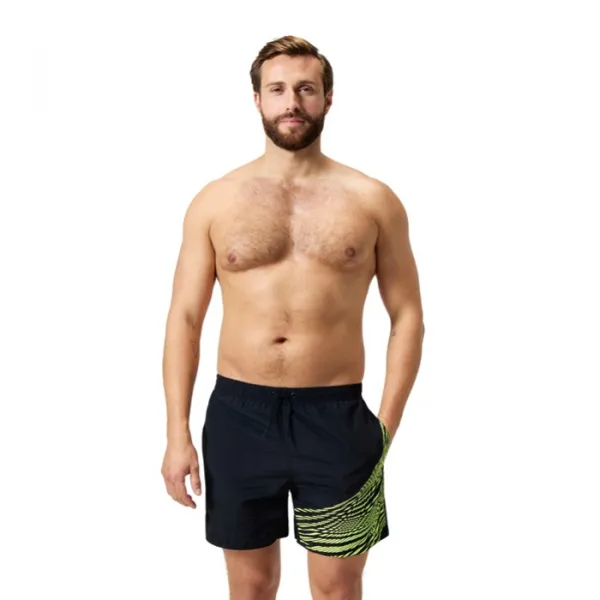 Speedo medley logo 16 watershort black/hyper yellow s - uk32