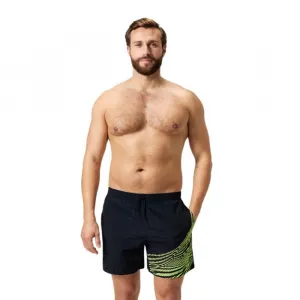 Speedo medley logo 16 watershort black/hyper yellow s - uk32