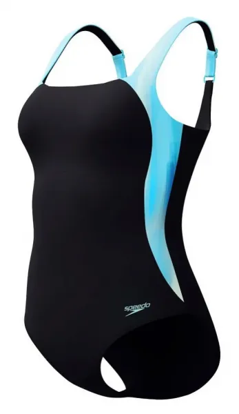 Speedo shaping lunalustre printed 1 piece black/arctic s - uk32