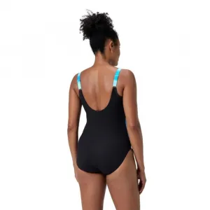Speedo shaping lunalustre printed 1 piece black/arctic s - uk32