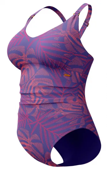 Speedo shaping printed v neck 1 piece violet/blue s - uk32