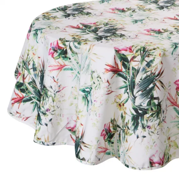 ArtFir Záhradný okrúhly obrus GARDEN 31E | biela/zelená 150 cm