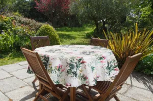 ArtFir Záhradný okrúhly obrus GARDEN 31E | biela/zelená 150 cm