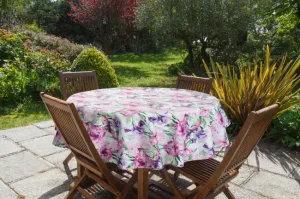 ArtFir Záhradný okrúhly obrus GARDEN 34E | ružová/fialová 150 cm