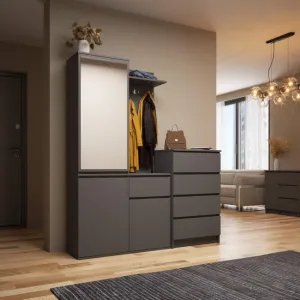 Ak furniture Předsíňová stěna Entro grafitová