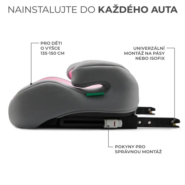 KINDERKRAFT Podsedák i-Boost i-size 135-150 cm Pink