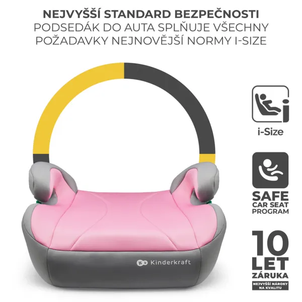 KINDERKRAFT Podsedák i-Boost i-size 135-150 cm Pink