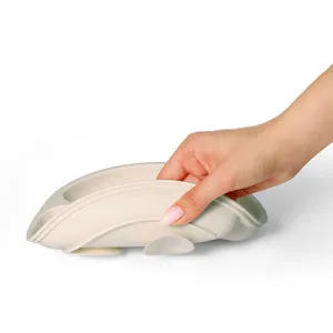 BABYONO Tanier silikónový s prísavkou - beige 6m+