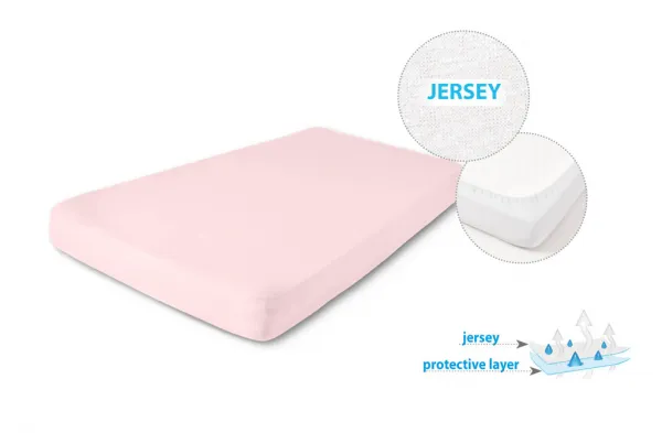 Nepremokavá plachta Babymatex Jersey120x60 cm ružová