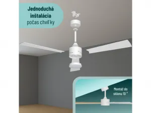 Noaton 13132WWL Lepus, biela a svetlo hnedá, stropný ventilátor so svetlomm