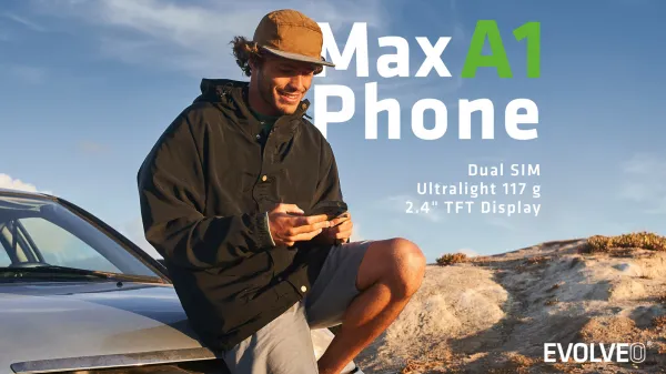 EVOLVEO MaxPhone A1, tlačidlový telefón Dual SIM, čierny