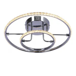 Okrúhle LED stropné svietidlo chrómové stropné svietidlo 36W 3000K Adel