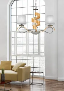 Závesná lampa chróm/zlatý luster 3x40W E14 Denis
