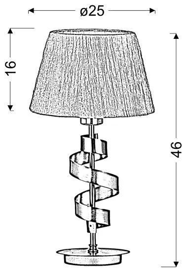 Stolová lampa chróm/strieborná stuha Denis