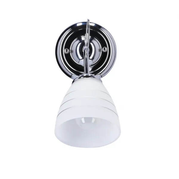 Chrómová nástenná lampa s krištáľovo bielym tienidlom Simpli