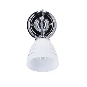 Chrómová nástenná lampa s krištáľovo bielym tienidlom Simpli