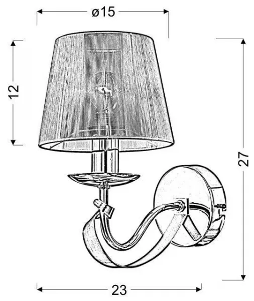 Nástenná lampa s chrómovým/zlatým tienidlom E14 40W Diva