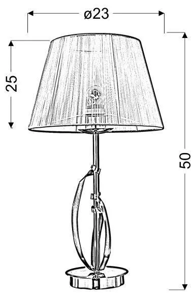 Stolová lampa, chróm/zlaté tienidlo, 60 W, Diva