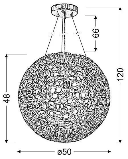 Medená stropná guľová lampa z kovových trubíc E27 Abros