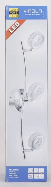 LED nástenná lampa VINOLA CHROME 3000K