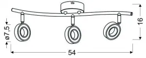 LED nástenná lampa VINOLA CHROME 3000K