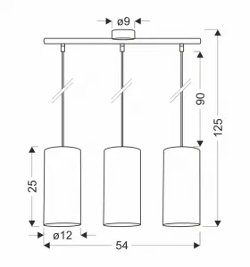 Závesná lampa Aragona 3x60 e27 korkové tienidlo