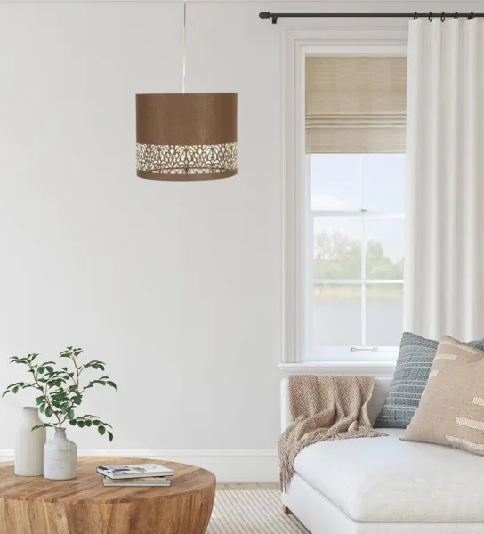 Závesná stropná lampa 1X60W hnedá ARABESCA