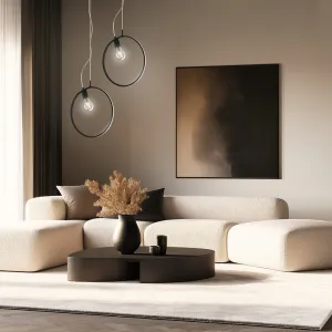 Závesná lampa APETI SKIROS 1xE27 + LED 12W čierna