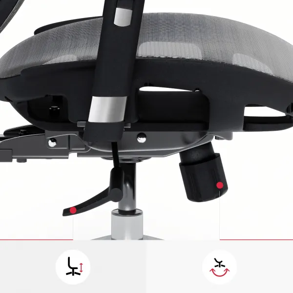 Kancelárska ergonomická stolička Diablo V-Basic, čierno-šedá
