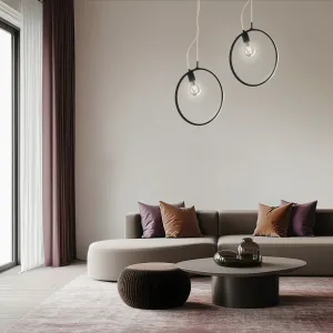 Závesná lampa APETI SKIROS 1xE27 + LED 12W čierna