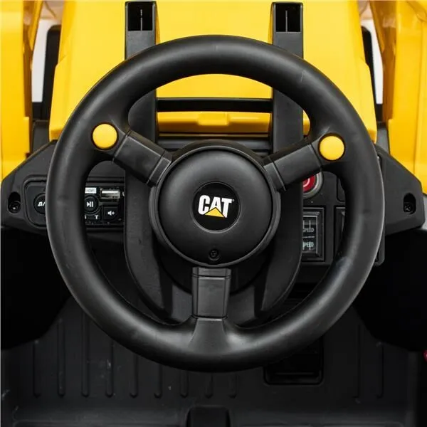 Detský elektrický traktor Baby Mix CAT, žltý