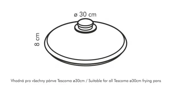 Tescoma Sklenená pokrievka UNICOVER, 30 cm, 30 cm