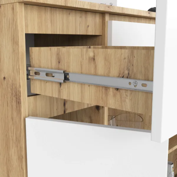 Ak furniture Komoda Baros 101 cm dub artisan/bílá