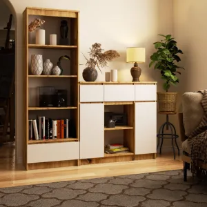 Ak furniture Komoda Baros 101 cm dub artisan/bílá