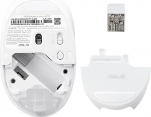 ASUS Fragrance Mouse MD101/Ergonomická/Optická/2 400 DPI/USB+BT/Bílá