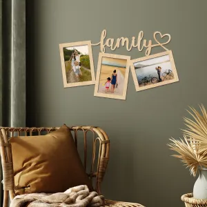 Drevený fotorámik na stenu - Family