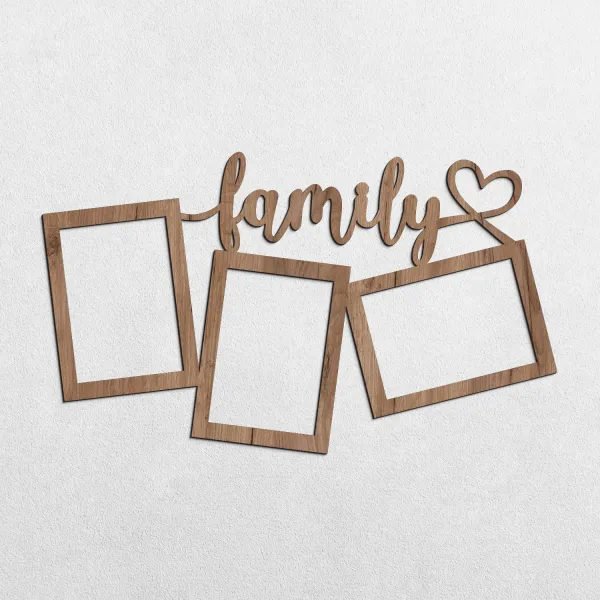 Drevený fotorámik na stenu - Family