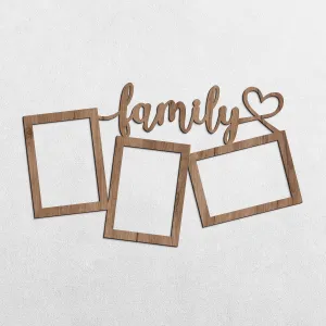 Drevený fotorámik na stenu - Family