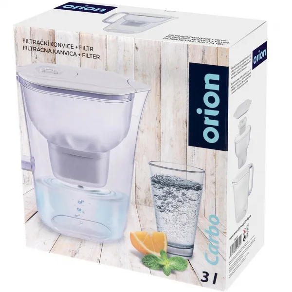 Orion 156019 Kanvica filtračná Carbo 3 l s filtrom, biela