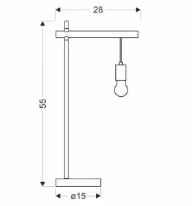 Stolová lampa Izzy čierna + drevená