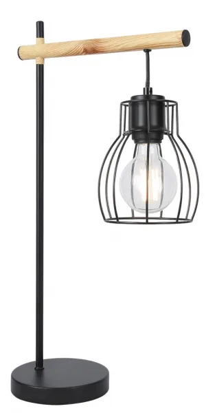 Čierna košová stolová lampa Bernita