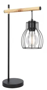Čierna košová stolová lampa Bernita