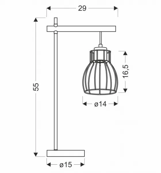 Čierna košová stolová lampa Bernita